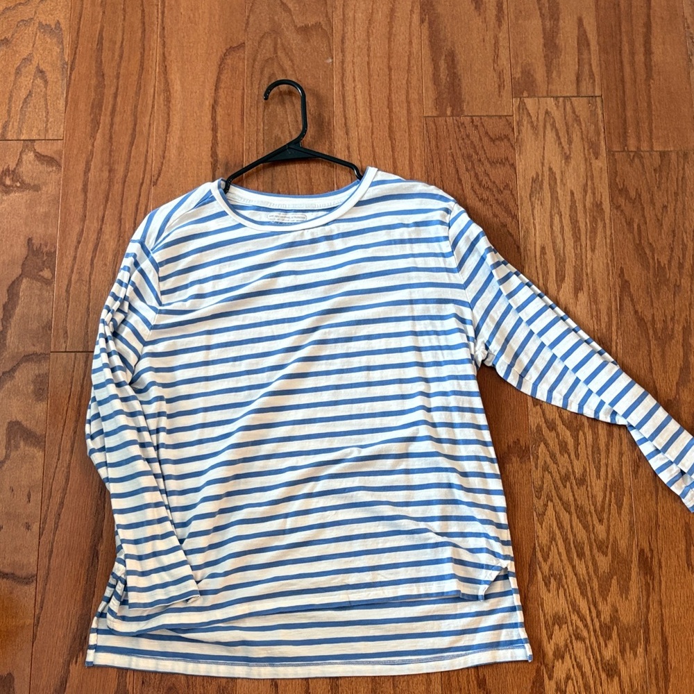 Coolibar UV Blue and White Striped Shirt in Large